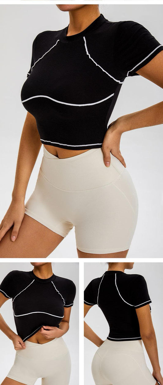 Contrast Stitch Active Top