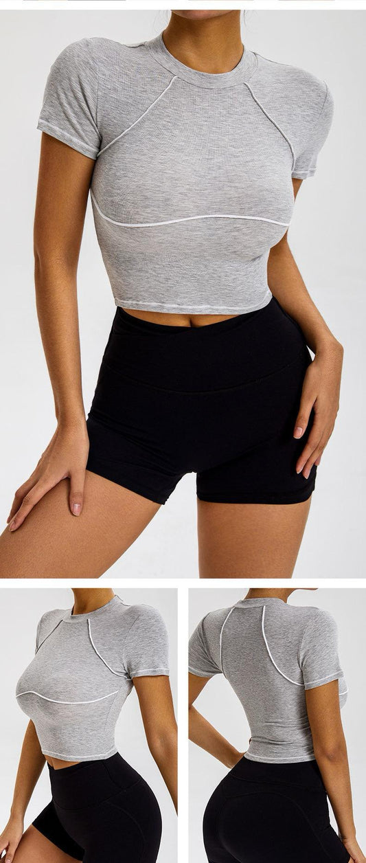 Contrast Stitch Active Top